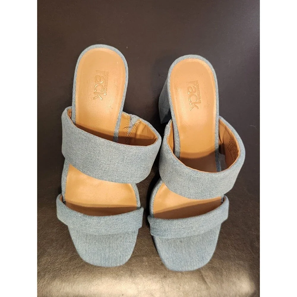 NORDSTROM Annella Platform Sandal in Blue Denim Size 7.5